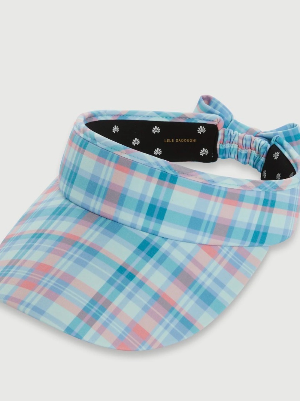 Lele Sadoughi Pastel Plaid Visor - Blue & Pink Cretan collection, NWTs